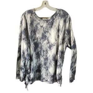 The sweatshirt project size 1X ruched drawstring sides.